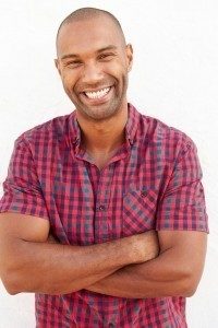 Male patient smiling after cosmetic dentistry service in North Ogden